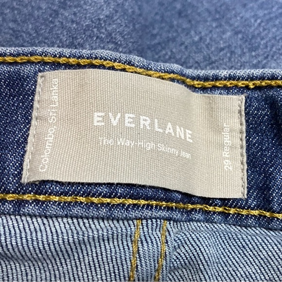 Everlane The Way High Skinny Jean Blue Stretch Minimalist Basic Staple Pants - Picture 5 of 14